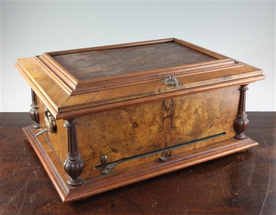 A late Victorian walnut cased polyphon & discs,
